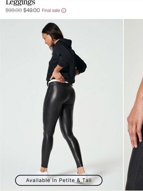 SPANX Black High-Rise Faux-Leather Leggings
